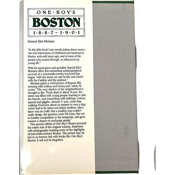 One Boy's BOSTON 1887-1901 Hardcover Book by Samuel Morison - Picture 2 of 10
